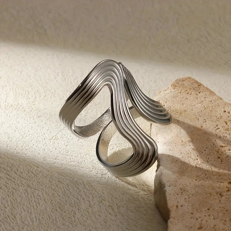 Trendy Twisted adjustable ring