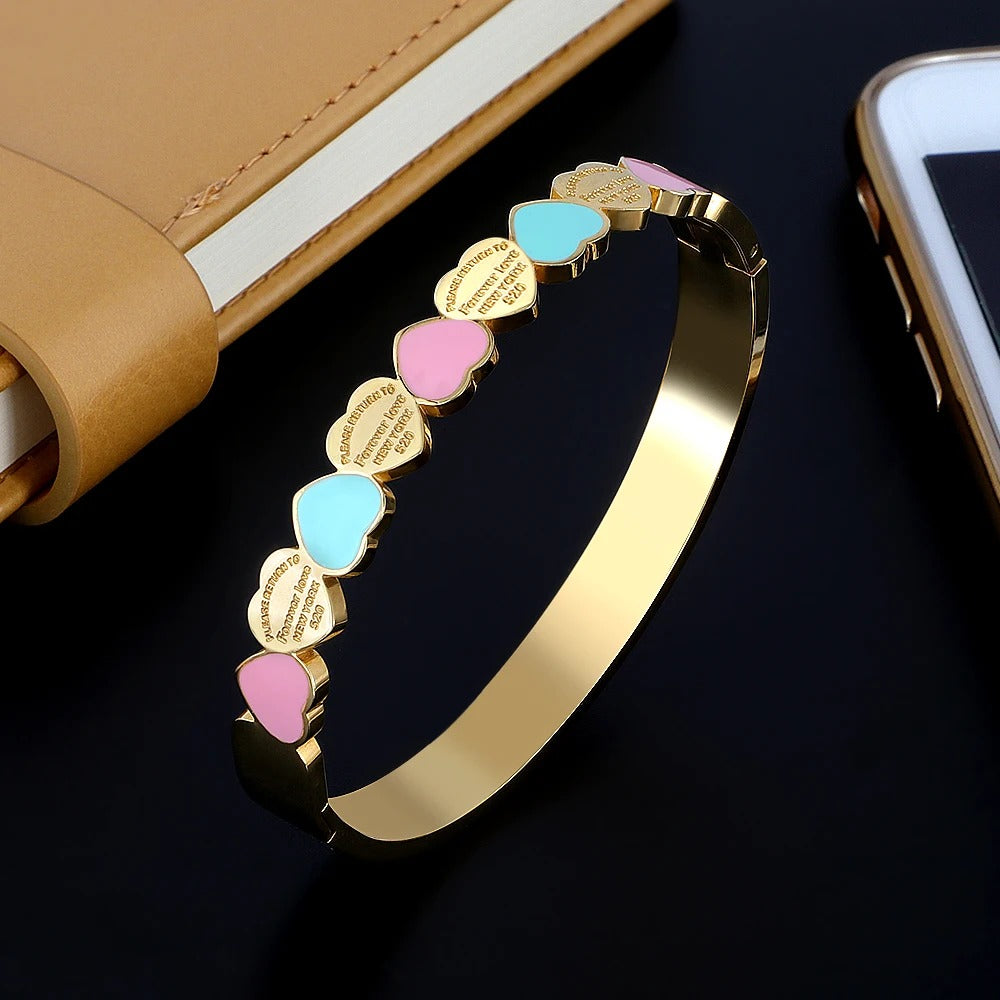 Stainless Steel heart cuff bangle