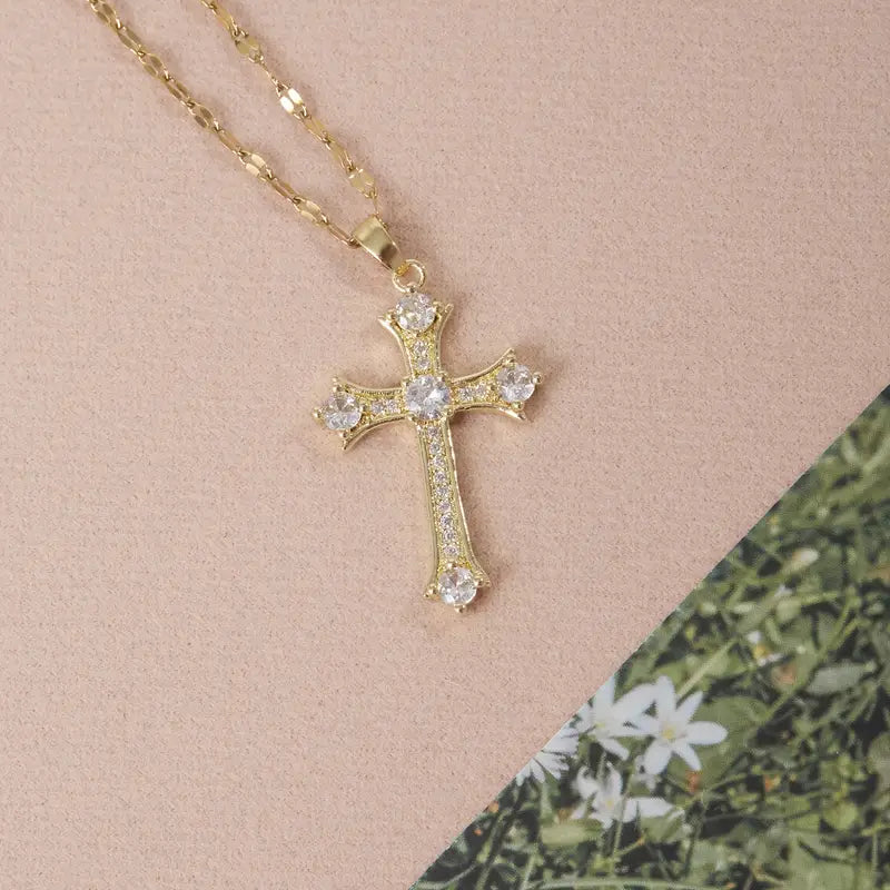 Sparkle cross pendant necklace