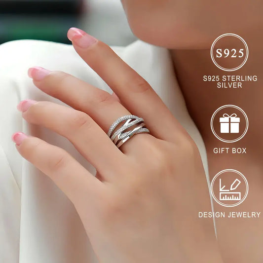 Layered 925 silver ring