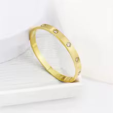 Cross screw stainless steel bangle
