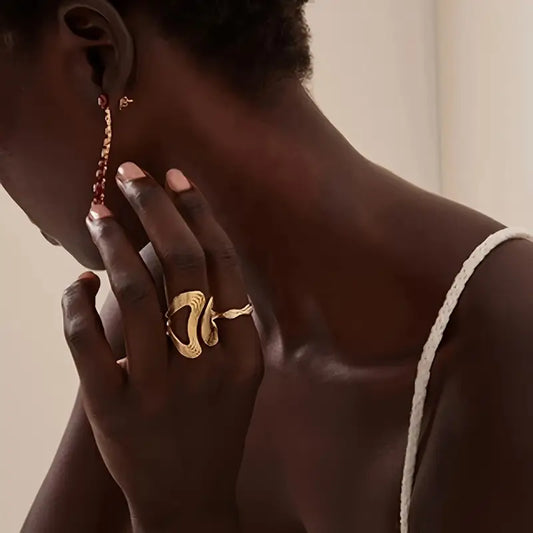 Trendy Twisted adjustable ring