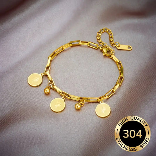Elegant coin charm bracelet