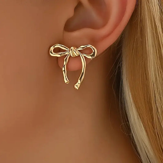 Gold Bow studs