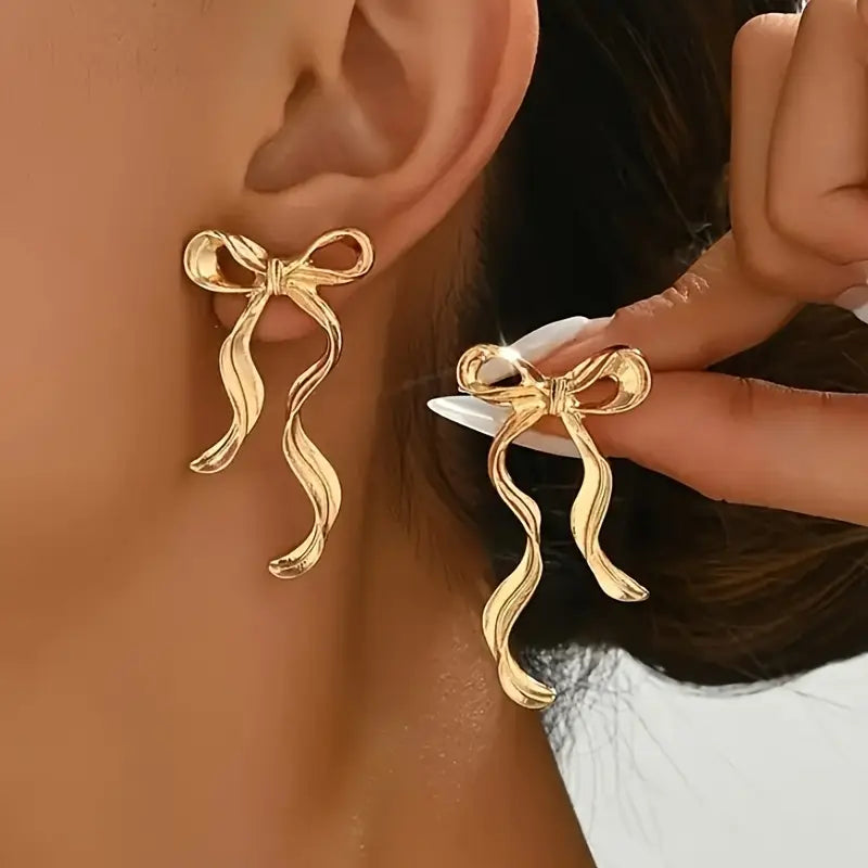 Beautiful long bow earings