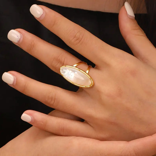 Elegant large opal ring