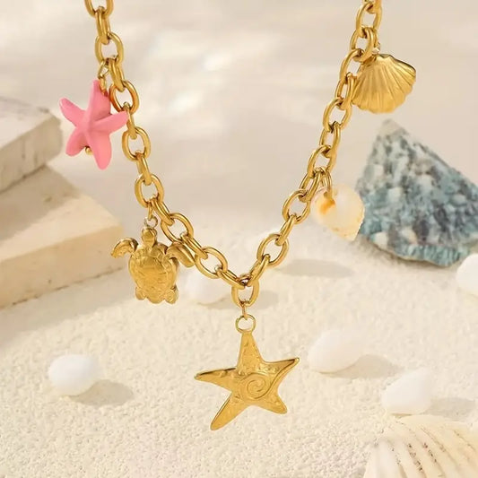 Sea theme pendant necklace