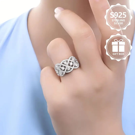 Elegant Infinity 925 silver ring