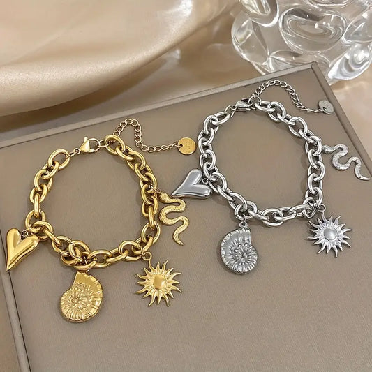 Boho shell charm bracelet