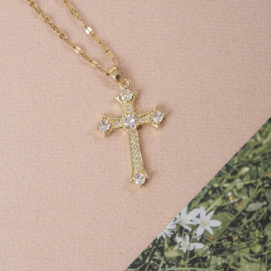Sparkle cross pendant necklace