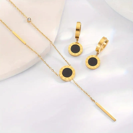 Drape necklace and earing set